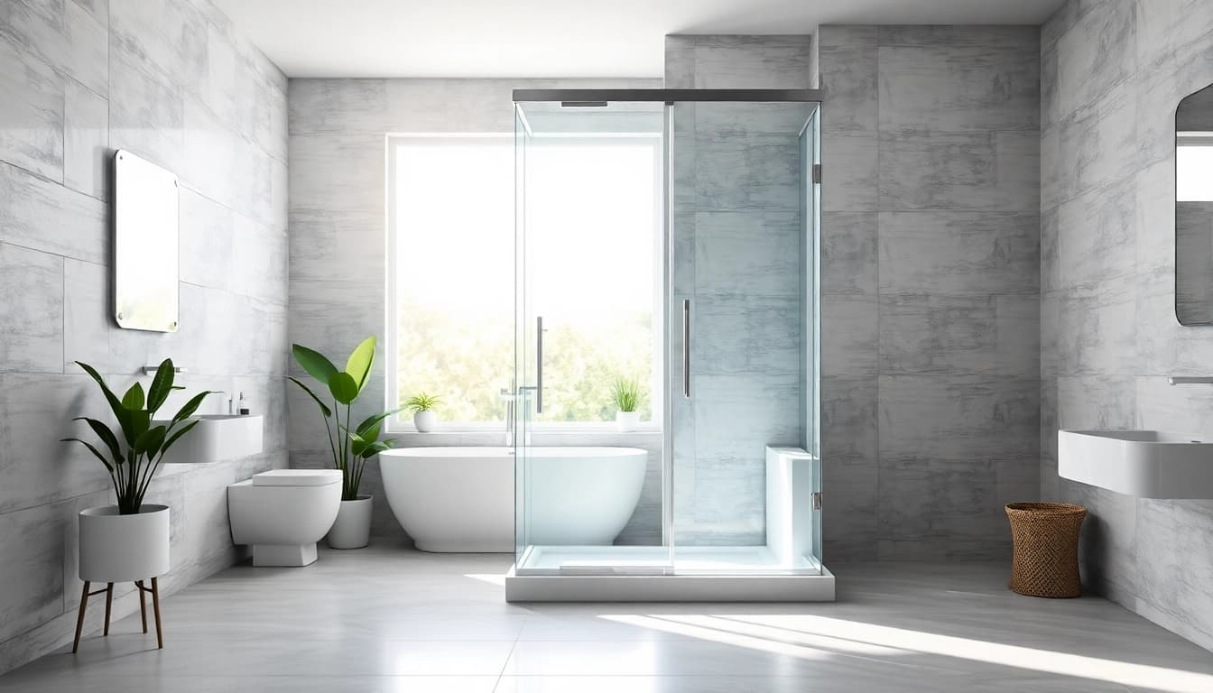 Genießen Sie die sonni Duschkabine mit elegantem Design und stilvollen Glasoberflächen in einem modernen Badezimmer.