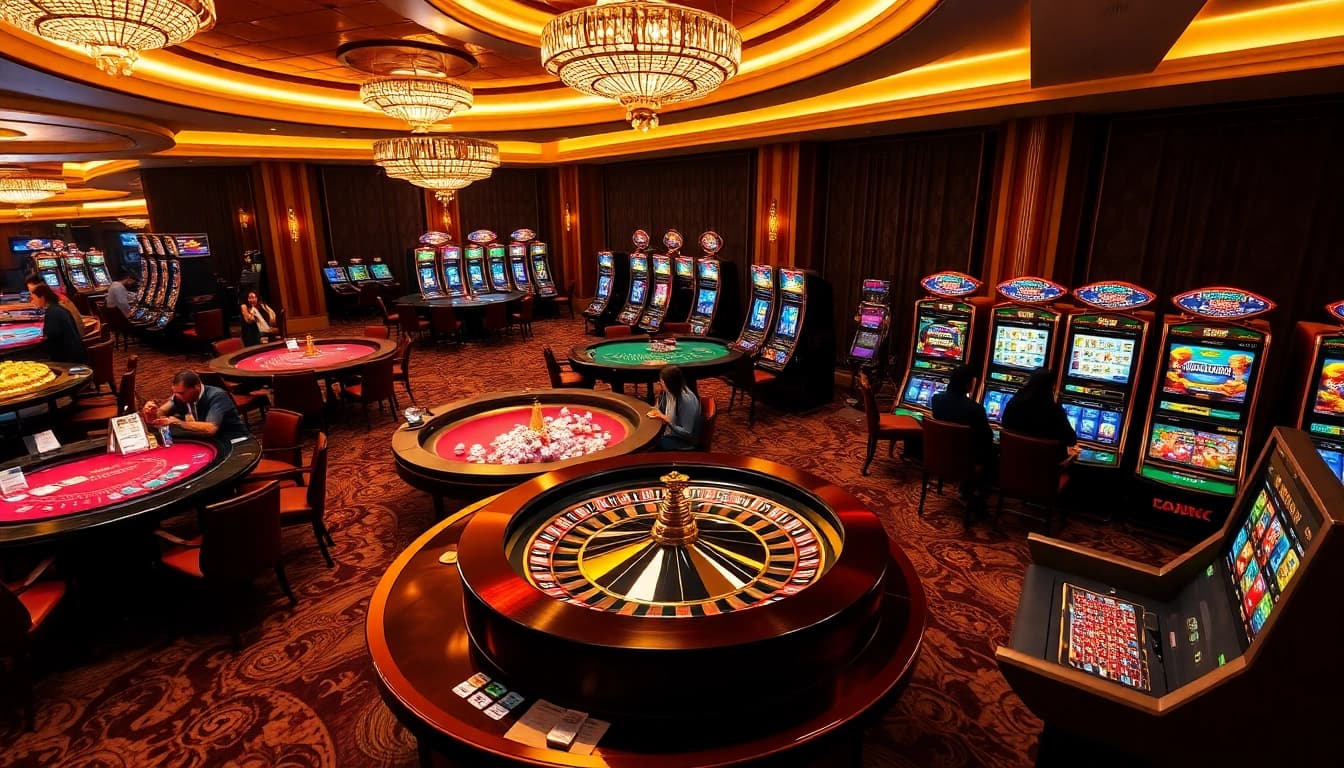 Experience the thrill of QQ88 with vibrant casino tables and high-stakes action.