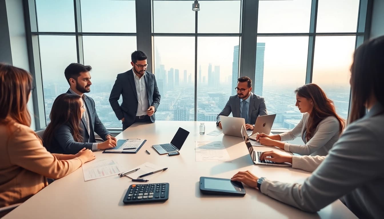VAT Services in UAE consultation with diverse professionals in a modern office.