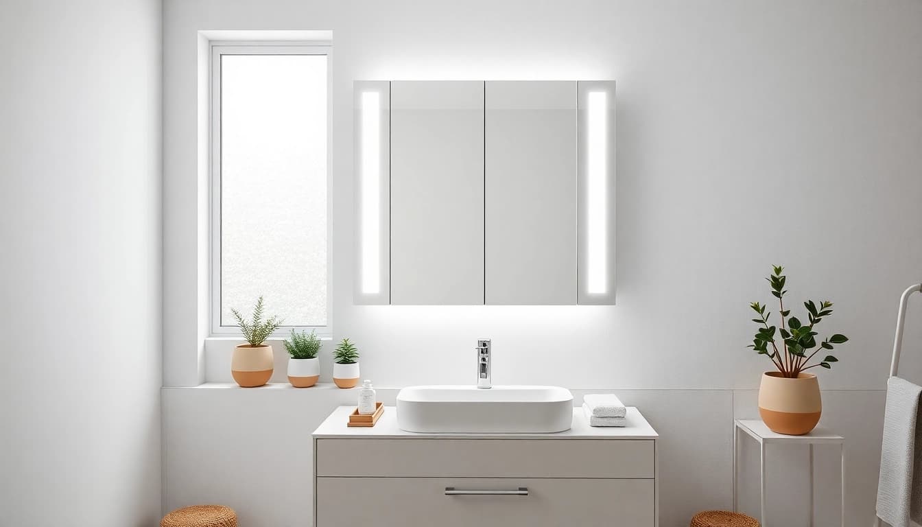 Verleihen Sie Ihrem Badezimmer mit dem sonni Spiegelschrank eine elegante Note und freistehenden Stauraum.