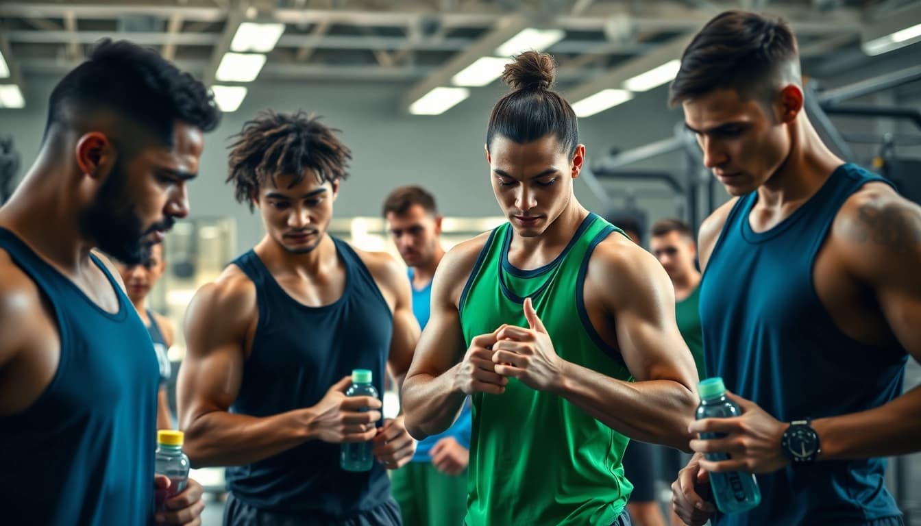 Aktive Athleten trainieren hart bei phantom athletics in einem modernen Fitnessstudio.