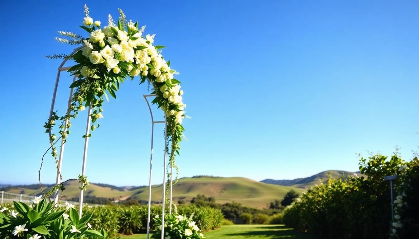 Wedding venues northern California showcasing a beautiful outdoor setup with floral decorations.
