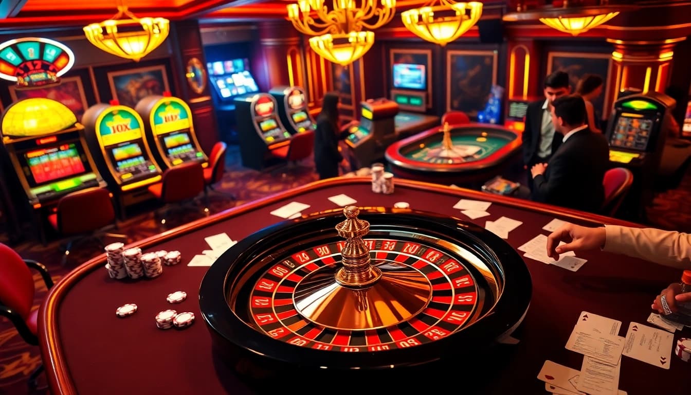 Experience the thrill of the 8kbet link mới with dynamic casino visuals featuring roulette and poker.