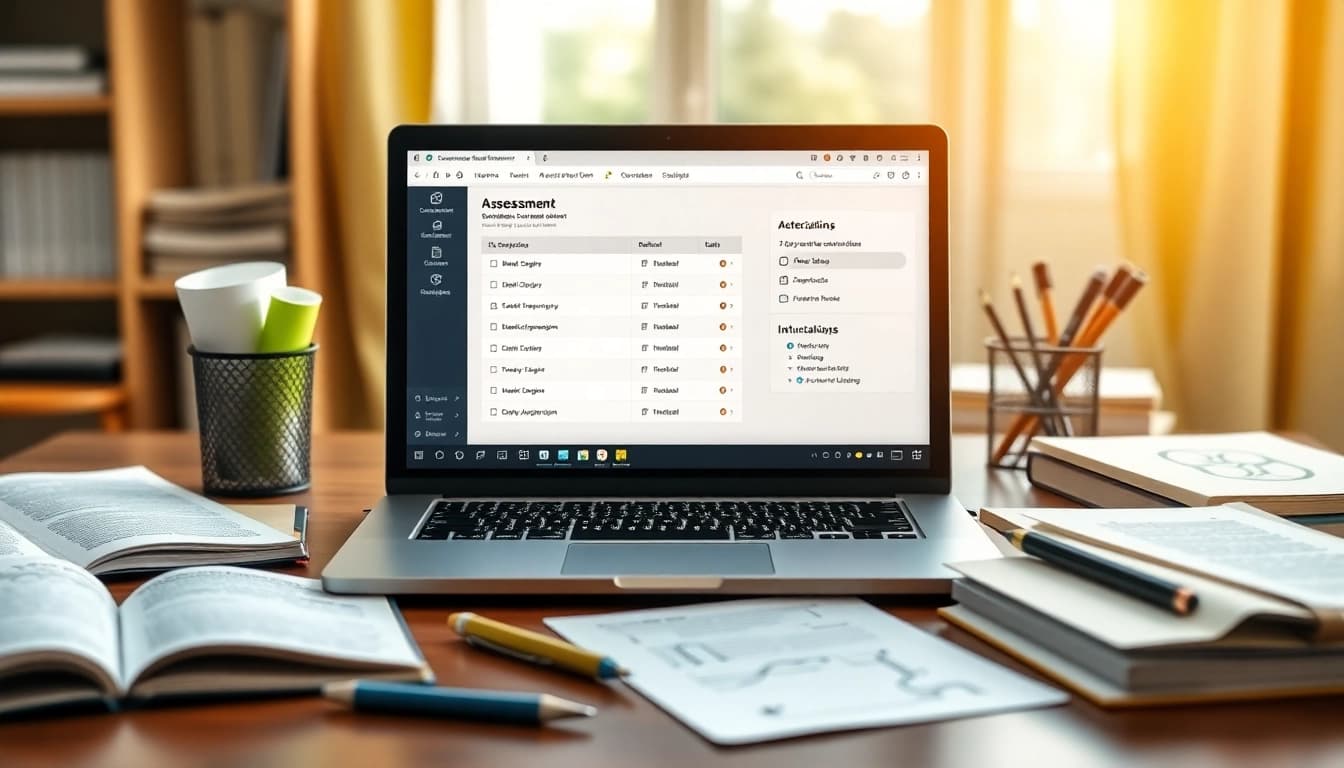 Illustration of laptop and study materials showcasing alternatives to traditional exam setup.
