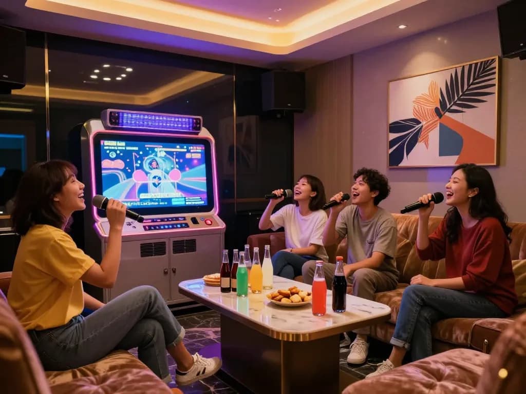 프리미엄 음료와 화려한 조명으로 가득한 고급스러운 환경에서 친구들과 함께 https://www.gangnamtune.com/runrabbit에서 생생한 노래방을 경험하세요.