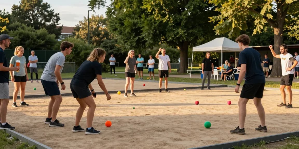 FOPI KOTA KENDARI dalam suasana pertandingan petanque yang penuh semangat di lapangan pasir.