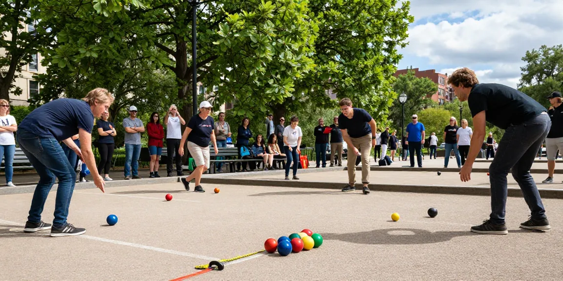 FOPI Kota Palopo mengadakan permainan petanque di taman kota dengan peserta beragam.