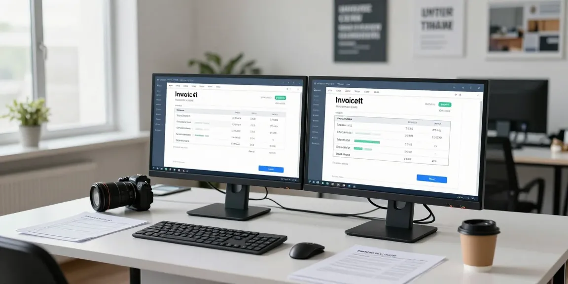 Detect fraud invoice analysis in a modern office environment with AI tools and digital dashboards