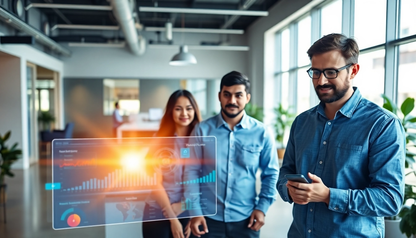 Enhance productivity with the assistant for enterprise used by a diverse team in a modern office.