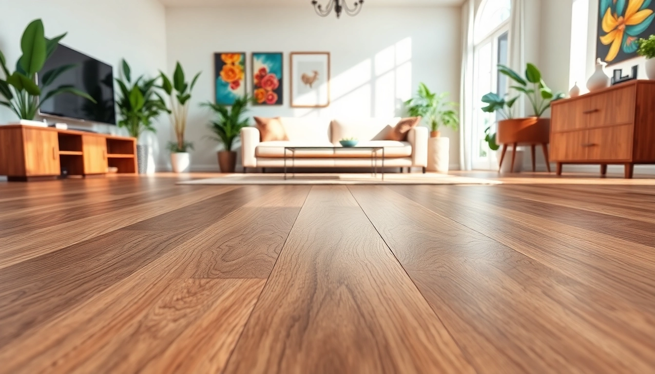 Showcase of luxury vinyl plank flooring enhancing a stylish living room design.