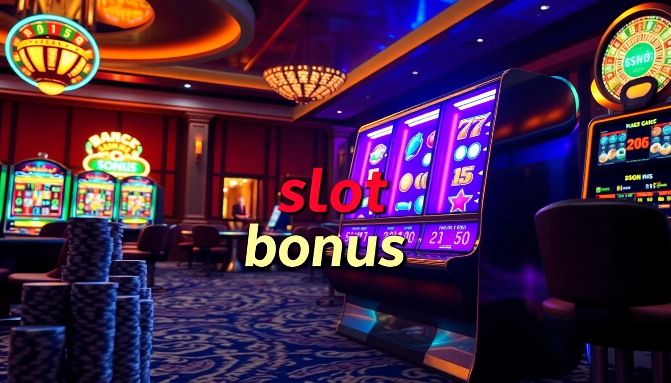 Pemain antusias memenangkan bonus slot di lingkungan kasino mewah yang dipenuhi chip poker.