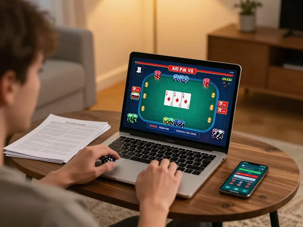Engaging online gaming experience at u888poker with thrilling poker gameplay on laptop
