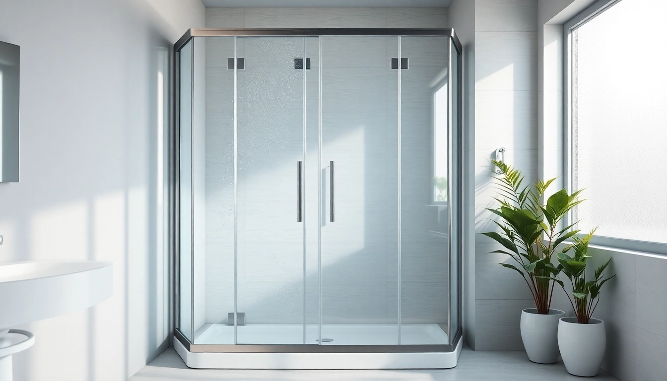 Duschkabine 100x100 mit eleganten Glasflächen und modernem Design in einer stilvollen Badezimmereinrichtung.