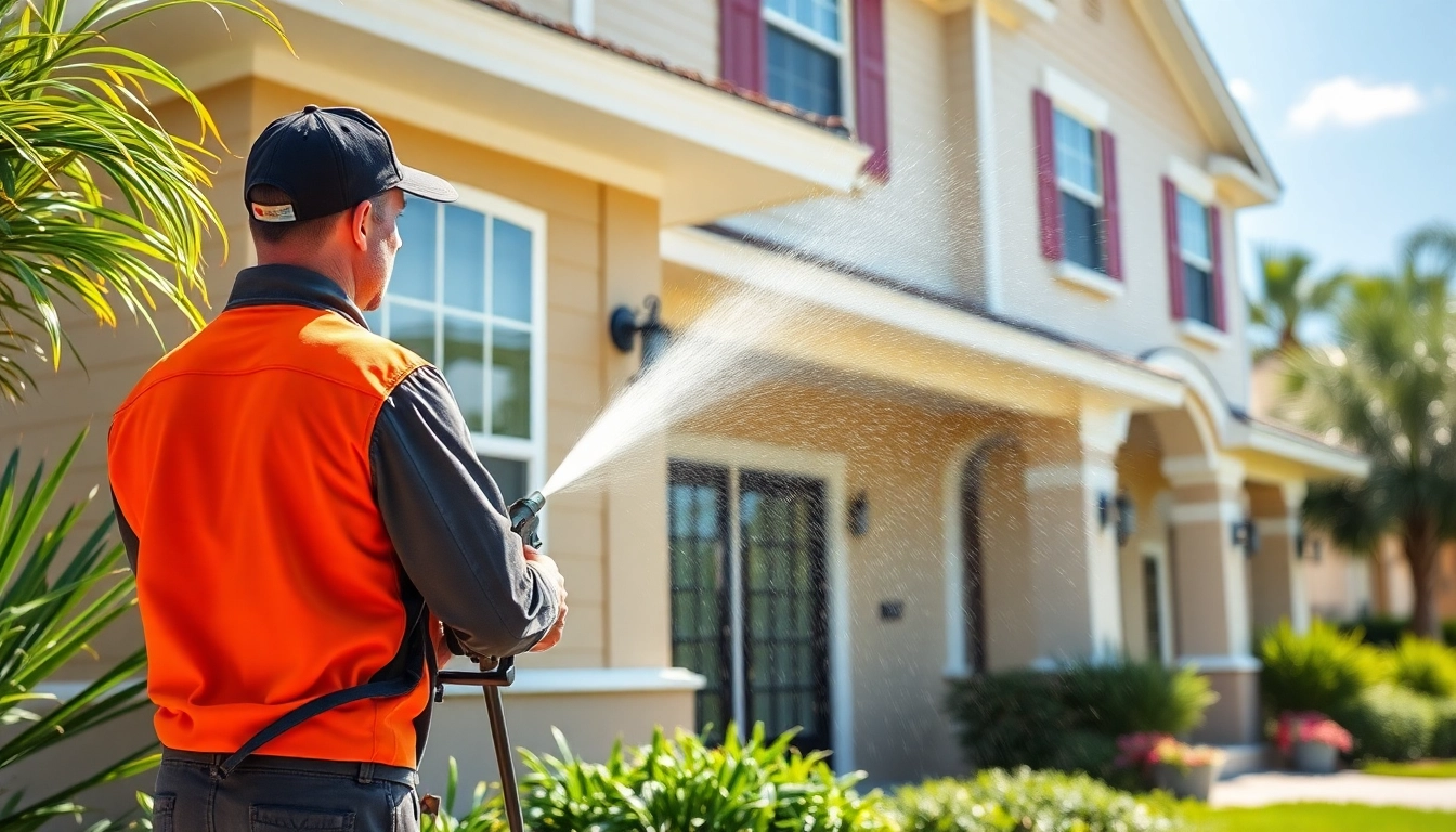 Soft wash pressure washing service in Kissimmee, FL, showcasing eco-friendly cleaning techniques.