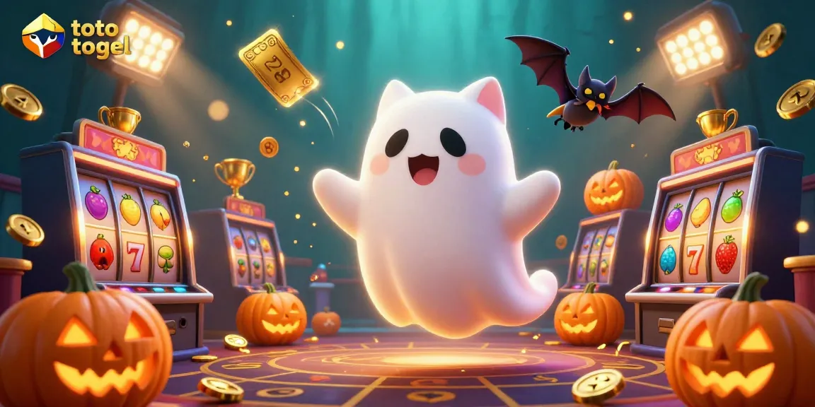 Engage with toto togel gameplay as a charming ghost cat and bat adventure through a vibrant online casino.