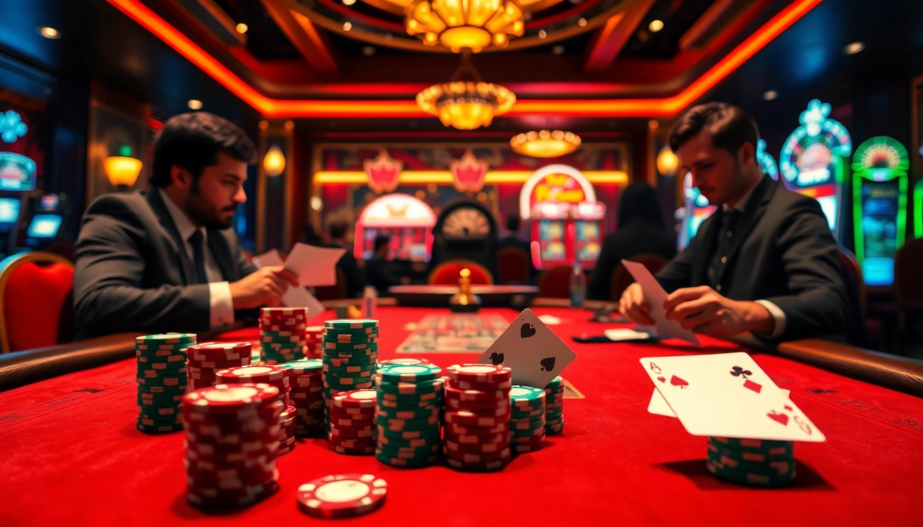 Engage in thrilling online gambling with 98win64 featuring poker chips and roulette tables.