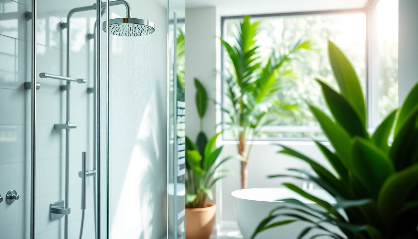 Experience tranquility with elegant showers au in a modern, airy bathroom setting.