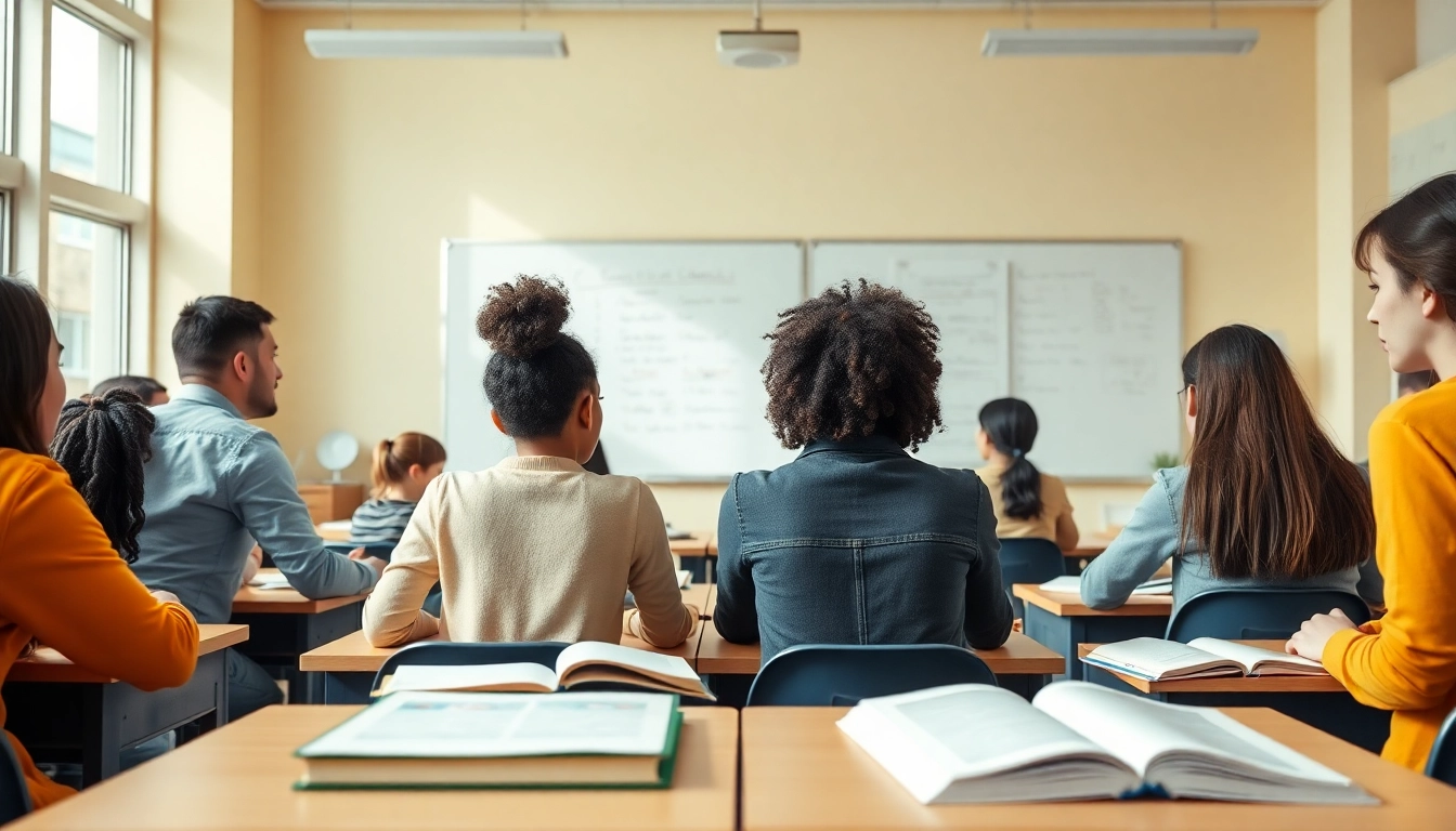 Engaged students participating in collaborative Education activities in a classroom.
