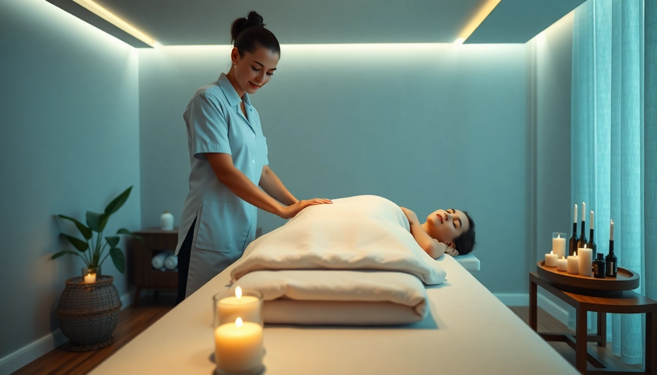출장 마사지 in a tranquil setting, showcasing professional service and relaxation.