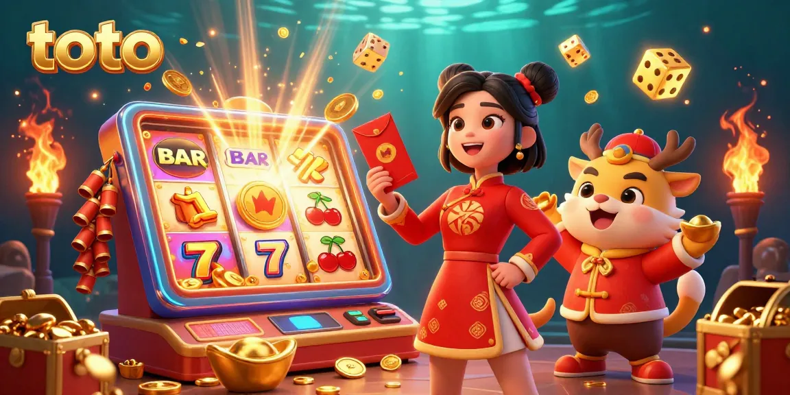 Engage with toto-inspired jackpot excitement in a vibrant casino-themed illustration.