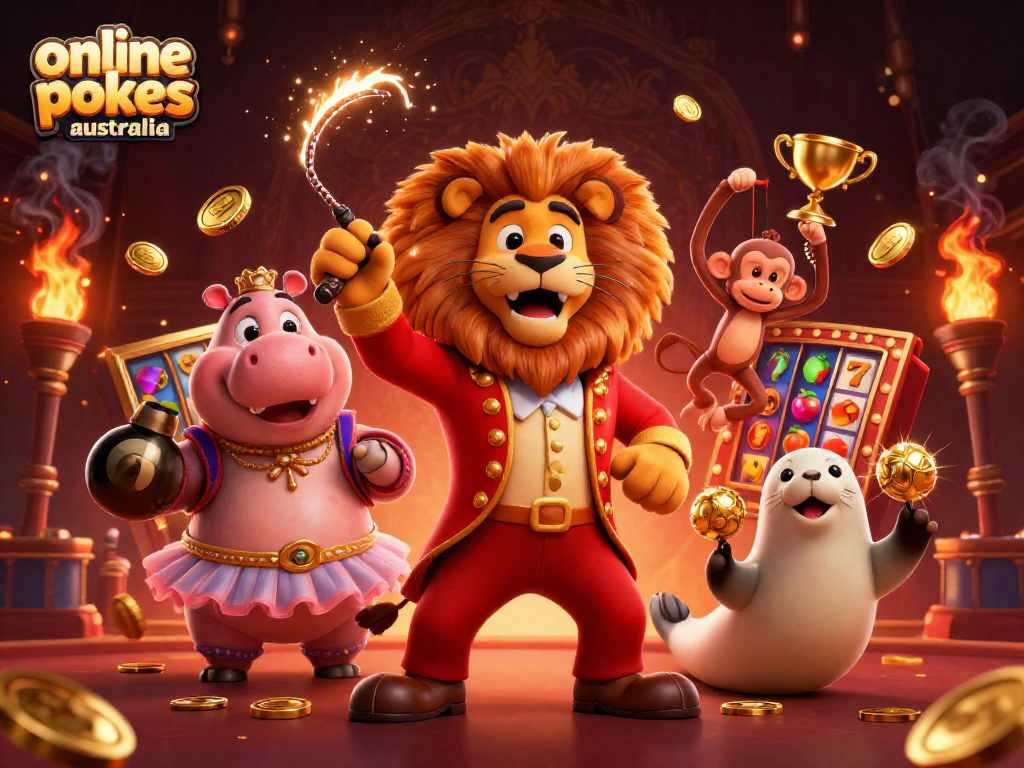 Experience online pokies Australia with vibrant characters amidst exciting slot elements.
