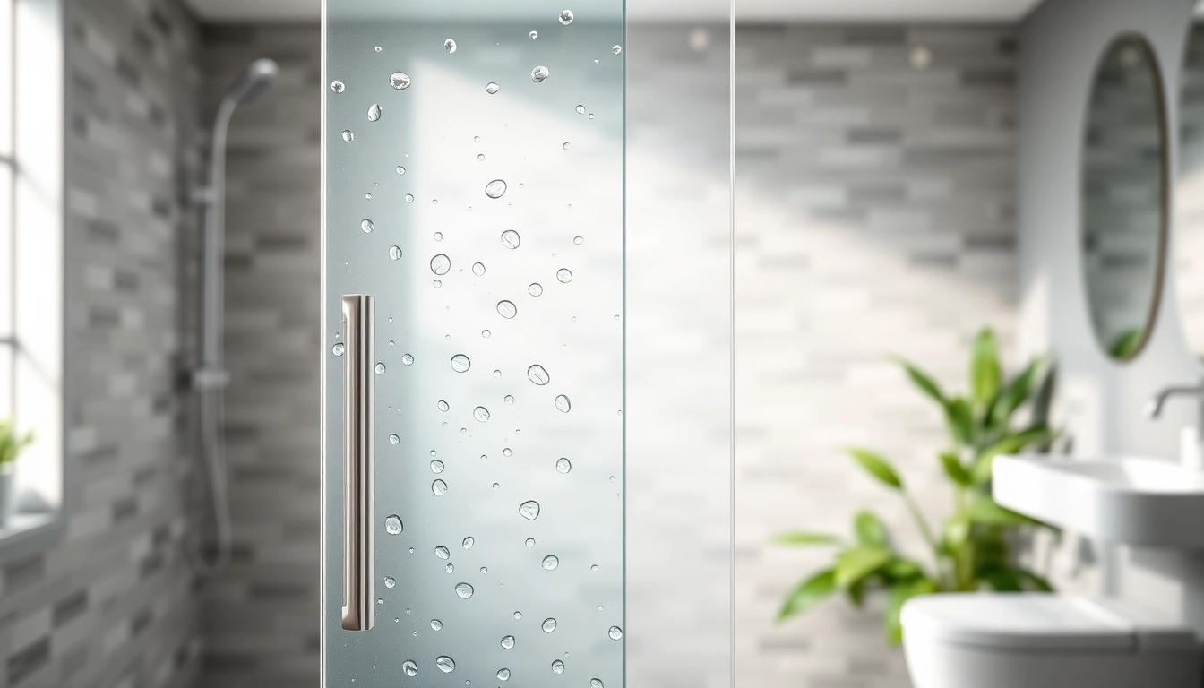 Showcase of a modern shower screen door in an elegant bathroom setting with a sleek design.