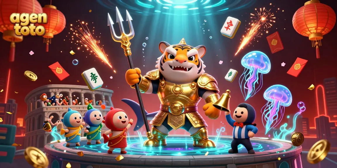 Winning with agen toto in a dynamic underwater colosseum scene full of excitement and energy