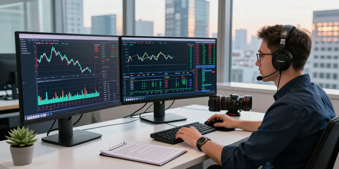 MetaTrader 5 used by a trader analyzing market data in a modern office