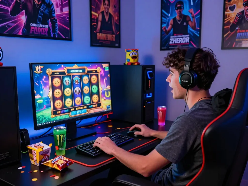 Pengalaman gaming online yang menggembirakan menampilkan seorang pemain yang menang di permainan slot situs gacor.