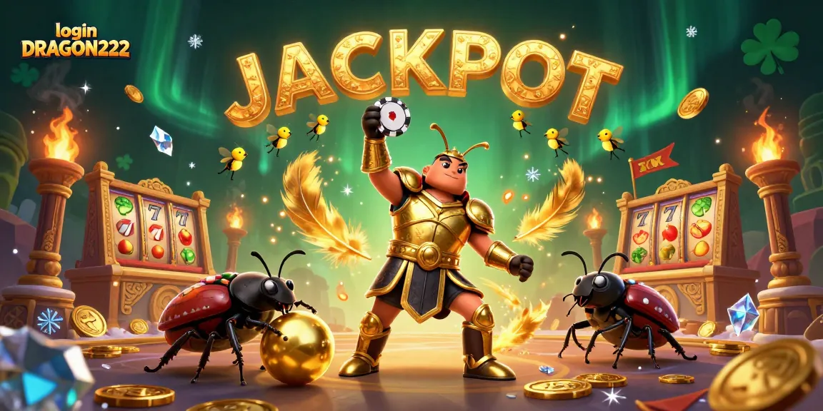 Engage in thrilling gameplay at login DRAGON222 with vibrant 3D illustrations featuring a winning beetle duo.