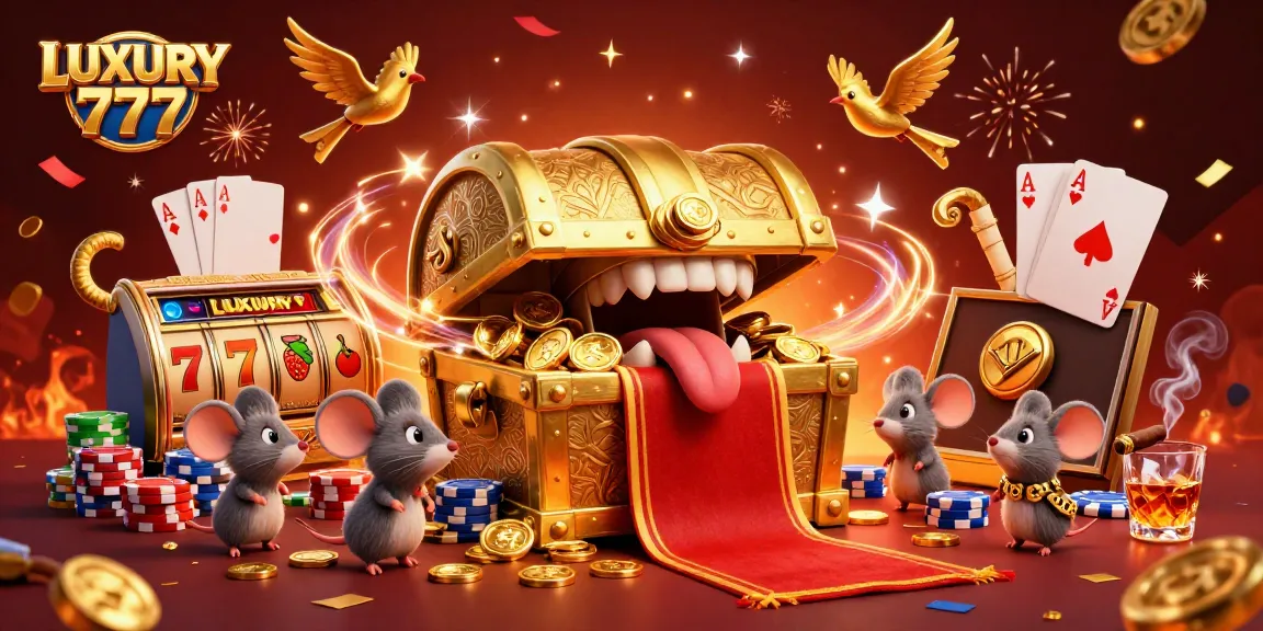 Gulir untuk menangkan jackpot di LUXURY 777, permainan kasino bertema mewah yang penuh warna.