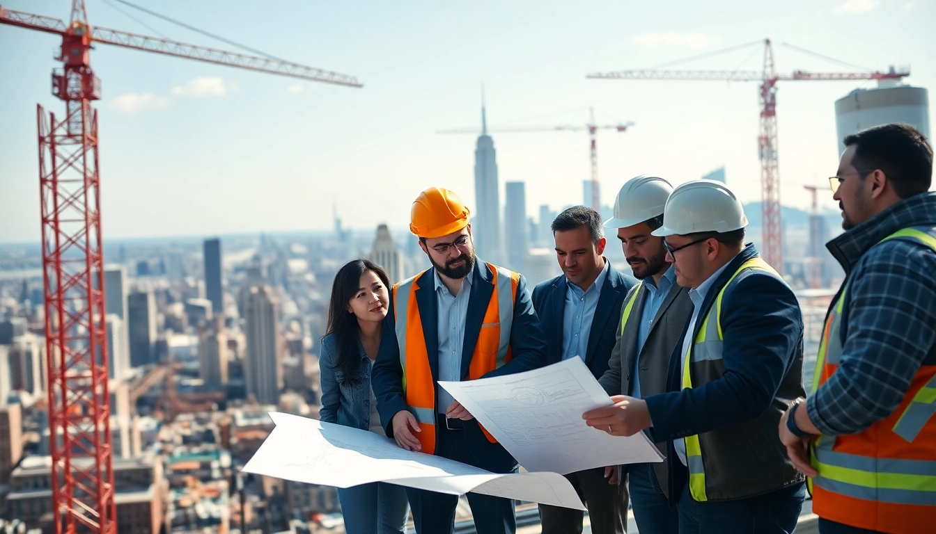 Experienced New York City General Contractor team collaborating on a high-rise project.