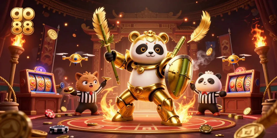 Experience the excitement of go 88 in a lively casino scene with vibrant characters and dynamic gaming elements.