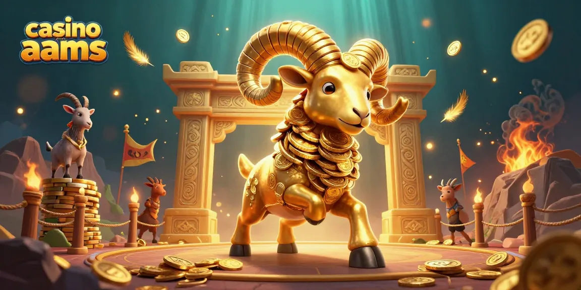 Gioca nei casino non AAMS con un ariete d'oro che si lancia in un portale luminoso.