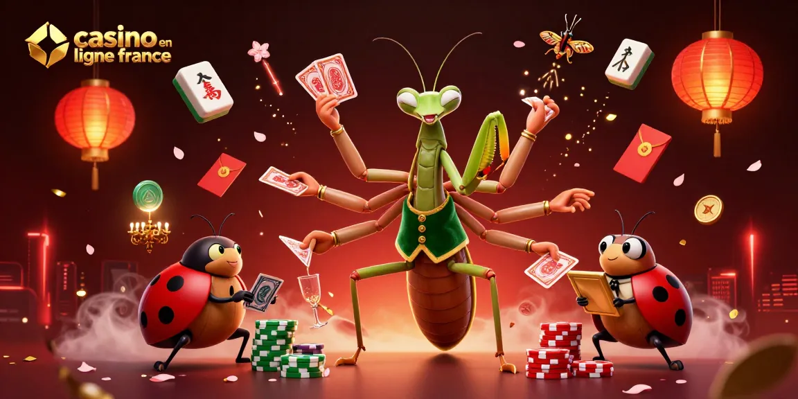 Plongez dans l'univers du casino en ligne France avec notre illustration colorée pleine de jeux captivants et d'éléments festifs.