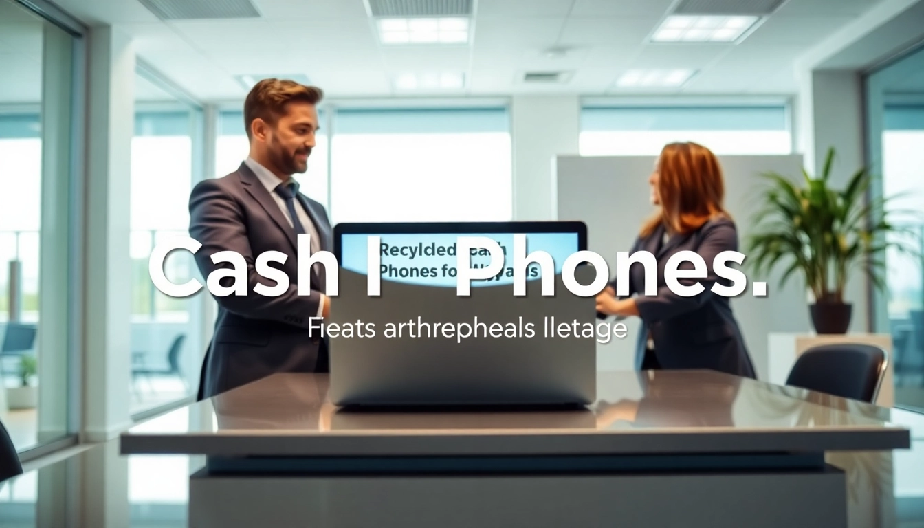 Get cash for phones with a professional staff member assisting a customer in a modern office.