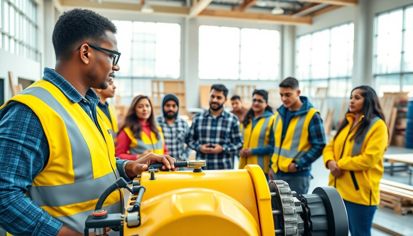 Learn about construction training programs at a hands-on training facility with diverse students.