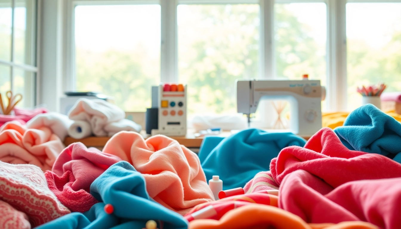 Sewing fabrics for beginners, showcasing a bright workspace filled with diverse materials to inspire creativity.
