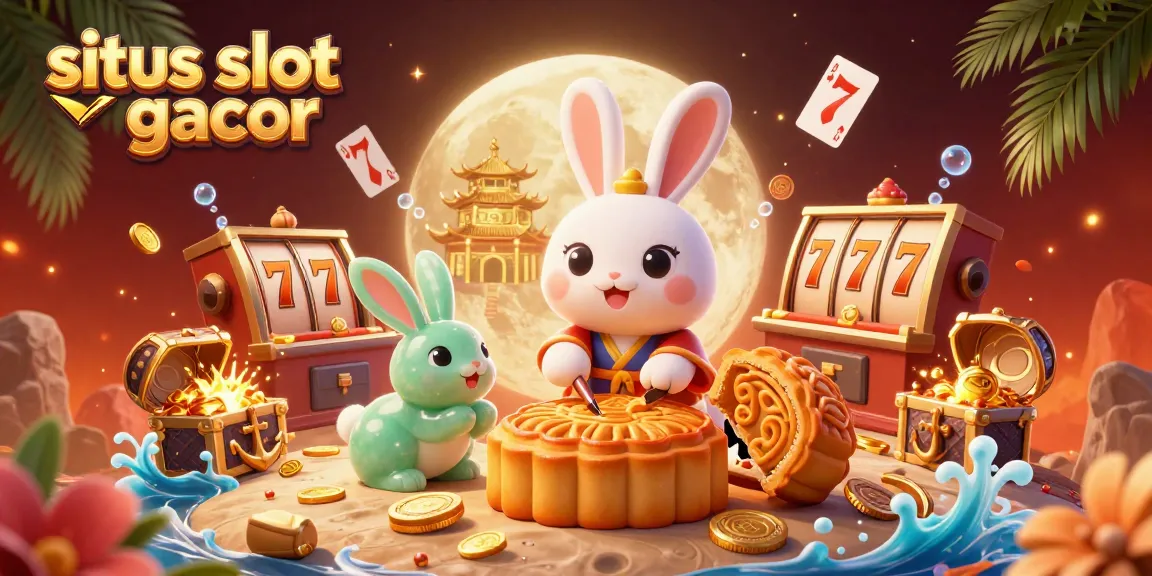 Win big with situs slot gacor as cartoon characters play slots amidst treasure and captivating visuals.