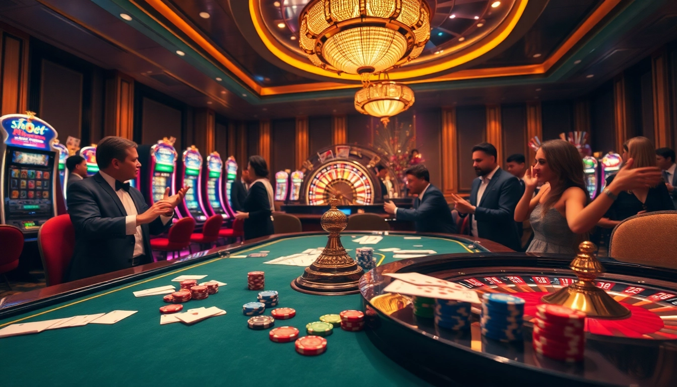 Players experiencing thrills at shbet online casino with colorful gaming elements