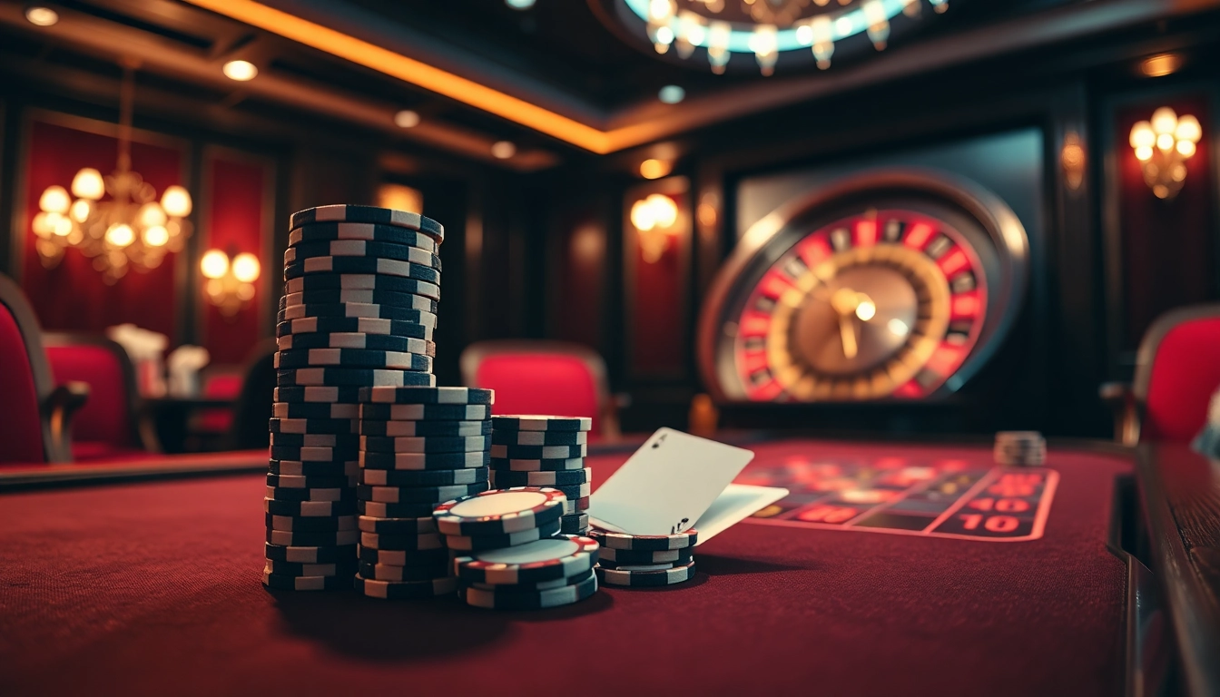 Nonton film indoxxi at an upscale casino table with poker chips and cards in hand.