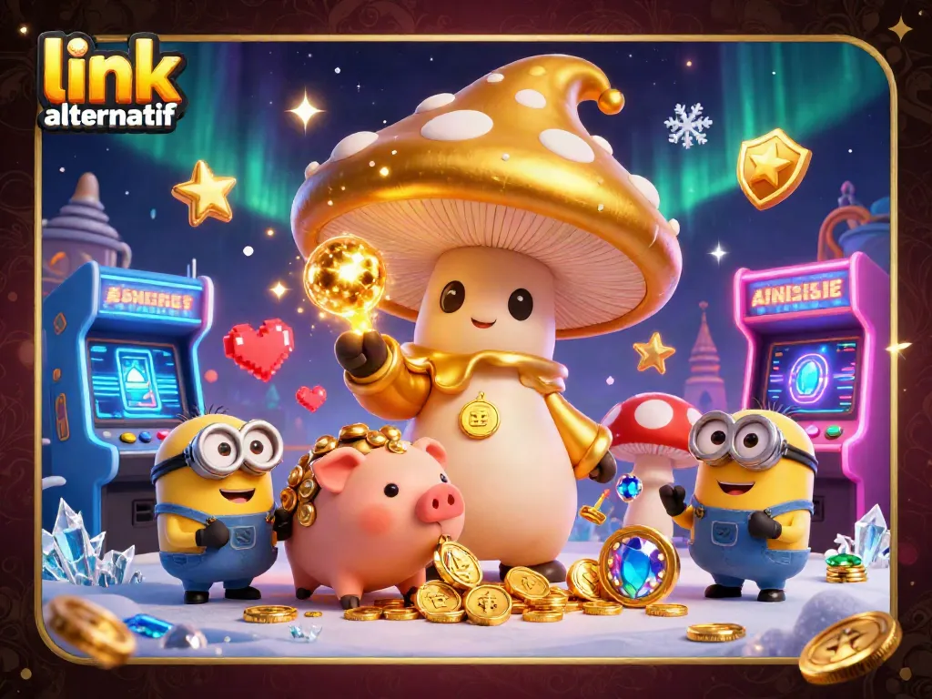 Engage with link alternatif at our colorful casino-themed gaming scene filled with magical characters and treasures.