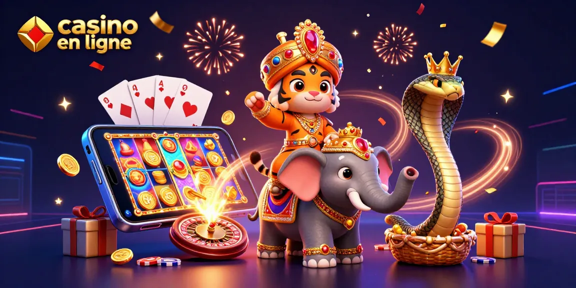 Plongez dans l'univers du casino en ligne avec des personnages animés, des jeux colorés et une ambiance festive.