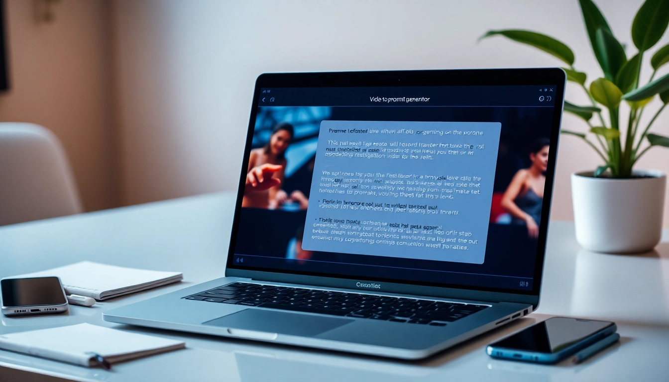 Visual interface of a video to promptgenerator showcasing AI text generation