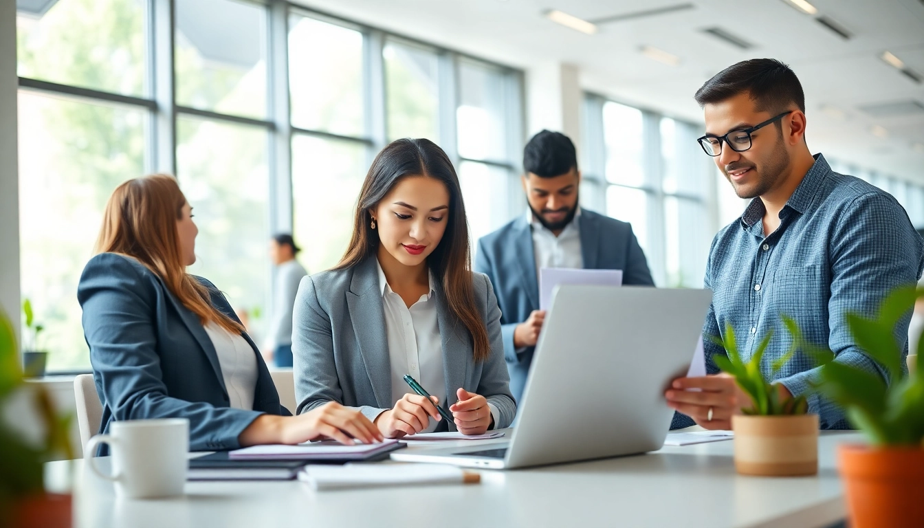 People actively engaged in a job search, showcasing collaboration and determination.