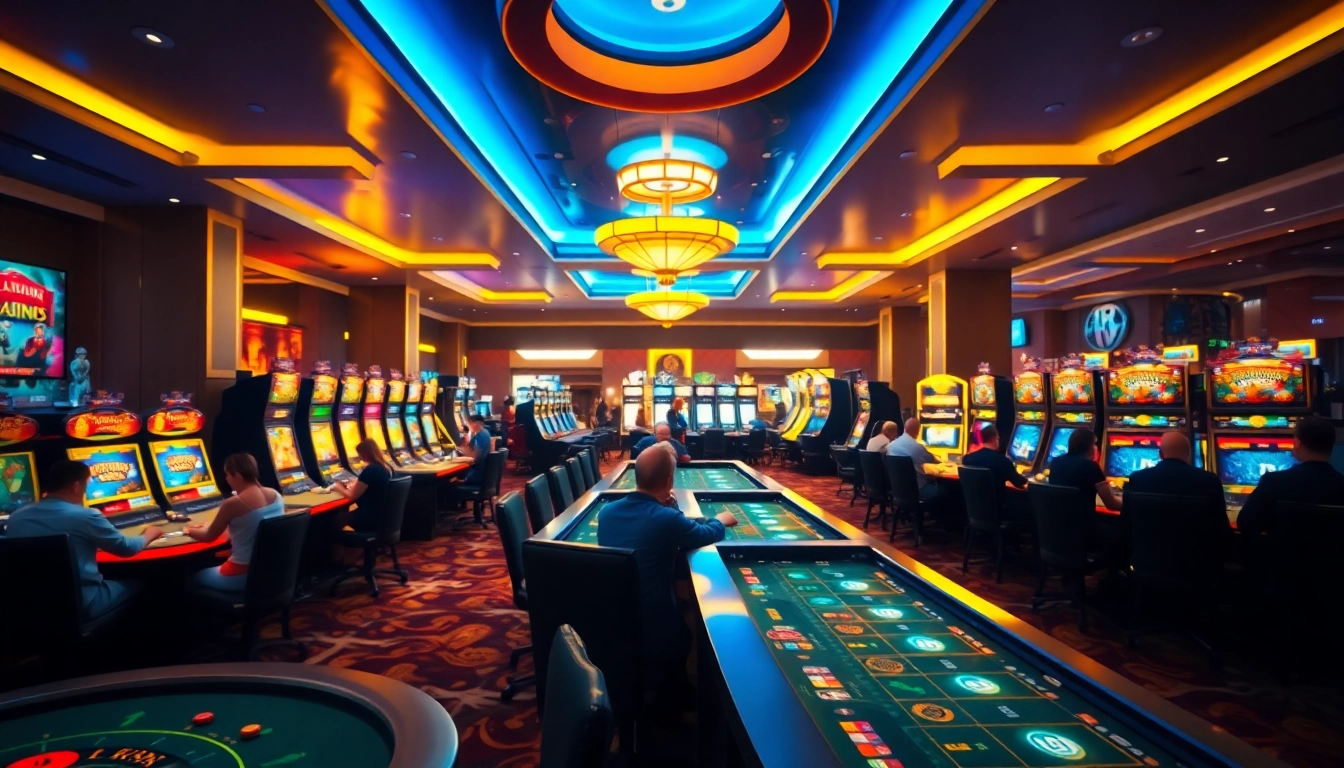Explore thrilling experiences at online casinos in Canada with vibrant gaming setups.