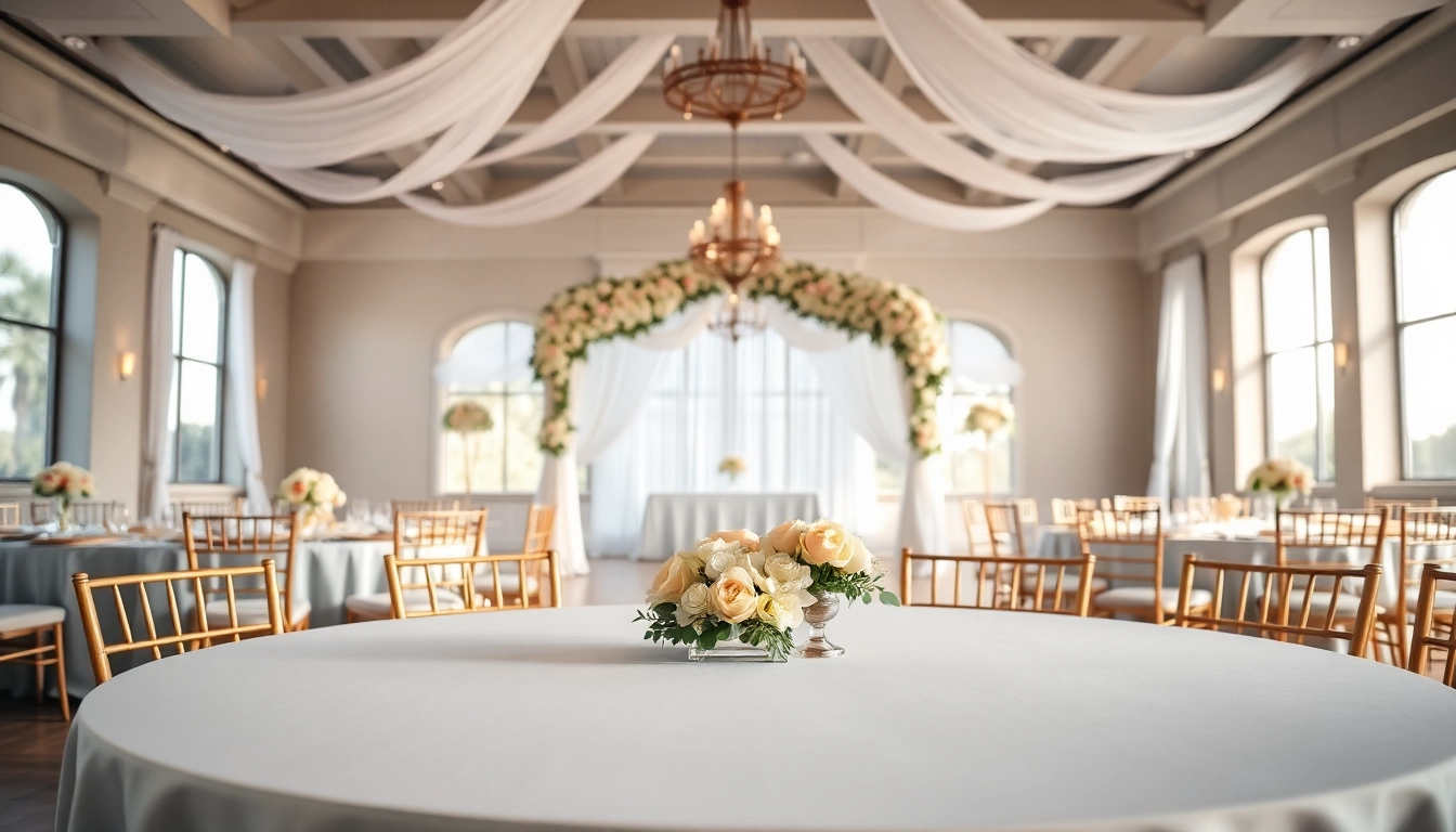 Elegant Wedding Event Space Jacksonville featuring a beautifully arranged banquet setup for a memorable celebration.