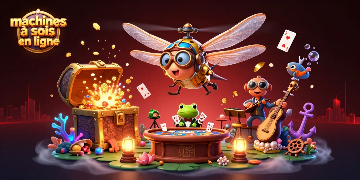 Gagnez sur les machines à sous en ligne avec une scène dynamique illustrant des personnages de casino