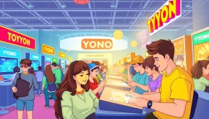 Players enjoying Yono games at a gaming expo, showcasing excitement and engagement.