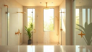 Aménagez votre salle de bains avec les produits sunny showers france pour un style moderne.